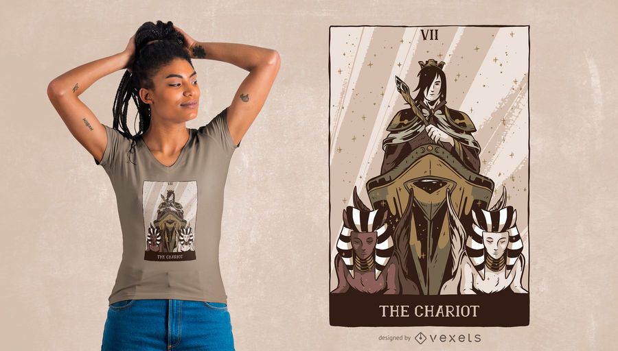 El diseño de camiseta Chariot Tarot El diseño de camiseta Chariot Tarot