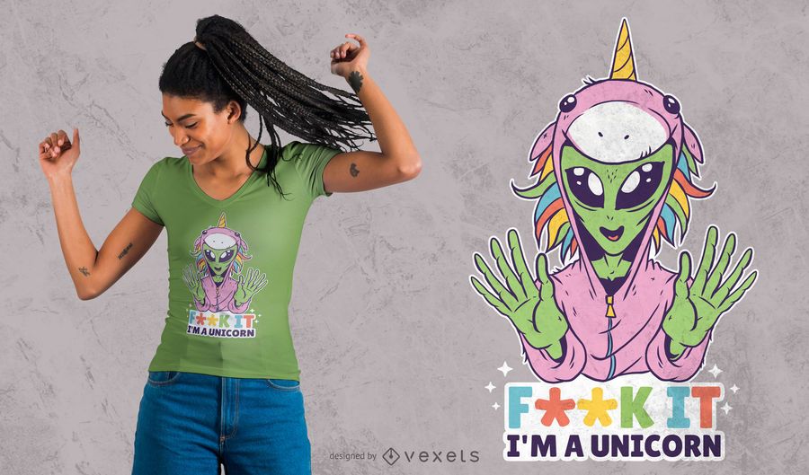 Alien Unicorn T-shirt Design Alien Unicorn T-shirt Design