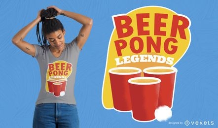 Diseño de camiseta de cita de cerveza pong
