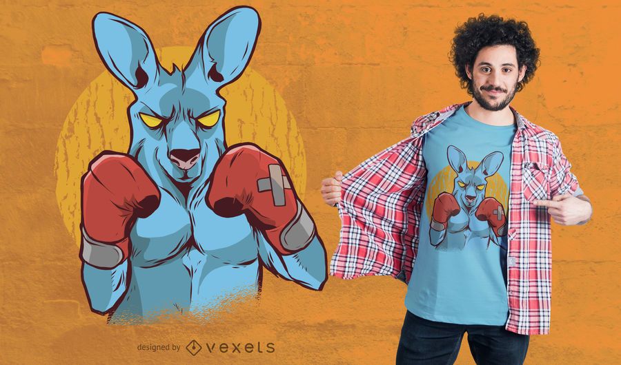 Kangaroo Boxer T-shirt Design Kangaroo Boxer T-shirt Design
