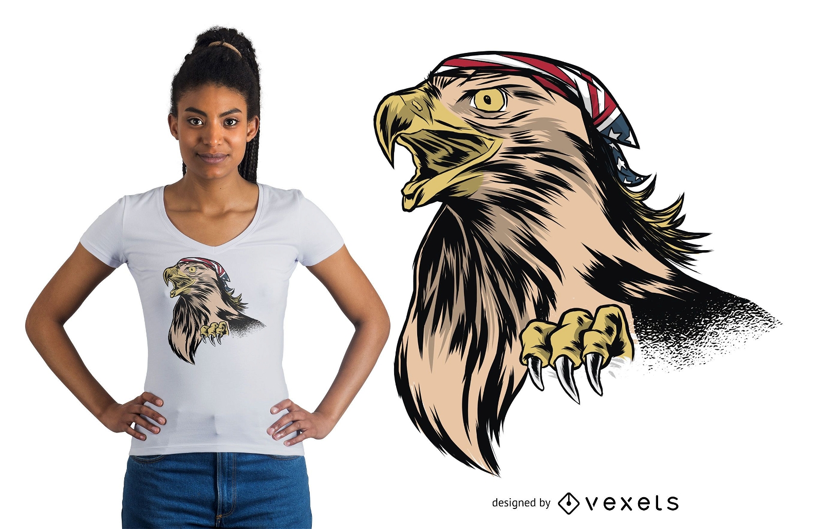 Diseño de camiseta de águila divertida