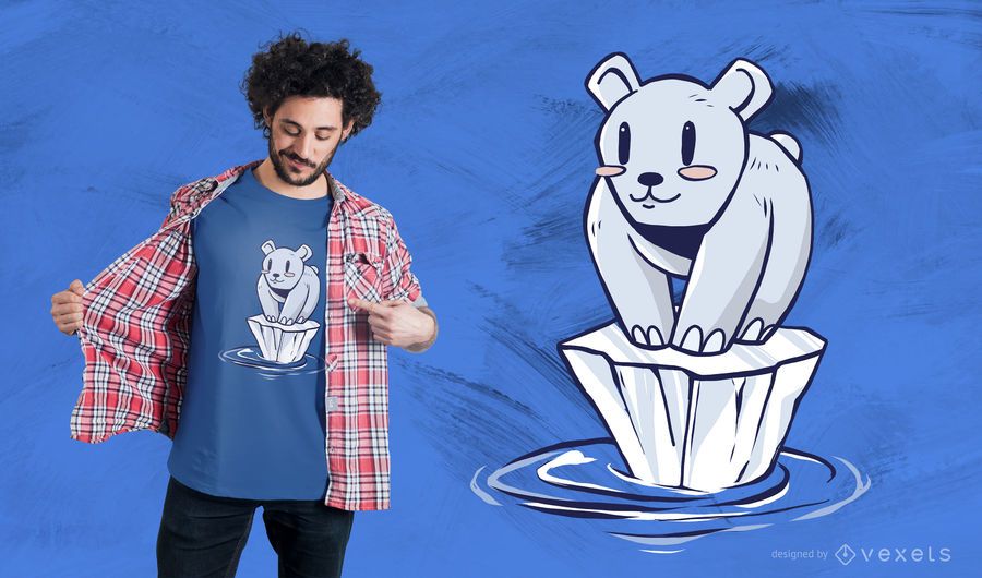 Diseño de camiseta de dibujos animados oso polar Diseño de camiseta de dibujos animados oso polar