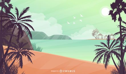 Tropischer Strand Landschaft Hintergrund