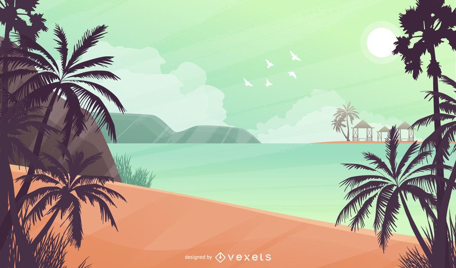 Fondo de paisaje de playa tropical Fondo de paisaje de playa tropical