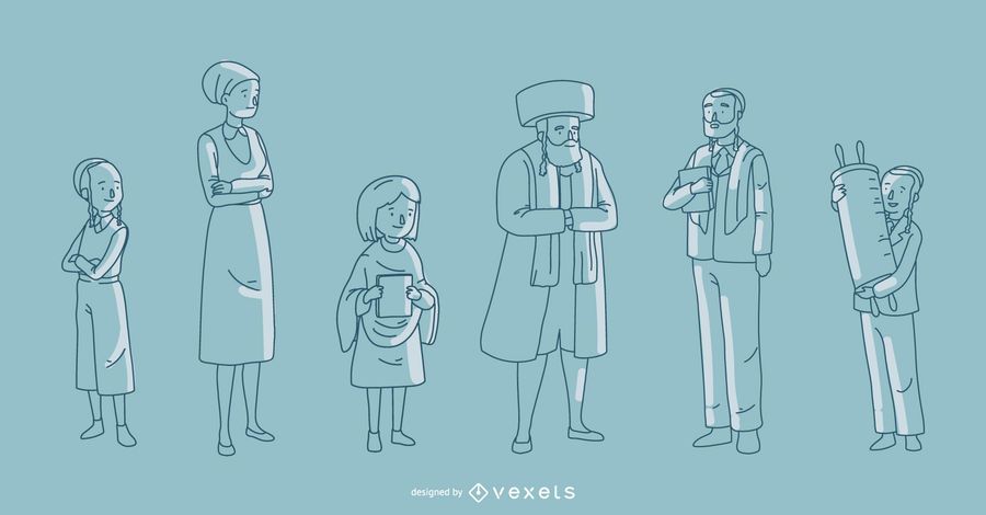 Jewish Family Vector Collection Jewish Family Vector Collection