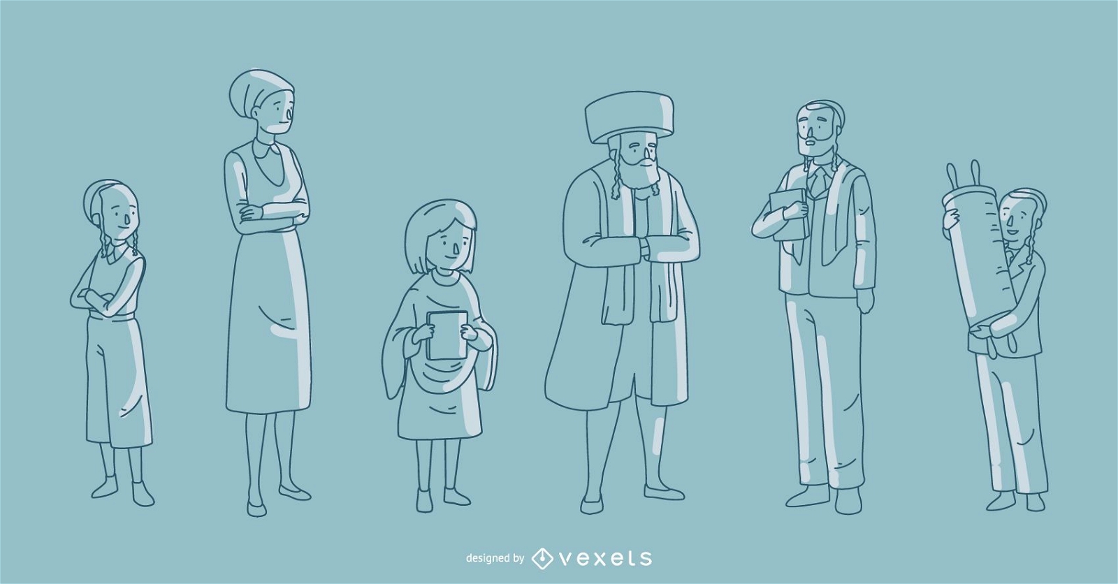 Jewish Family Vector Collection