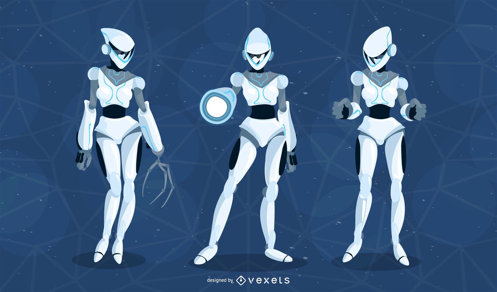 Weiblicher Roboter-Vektor-Pack