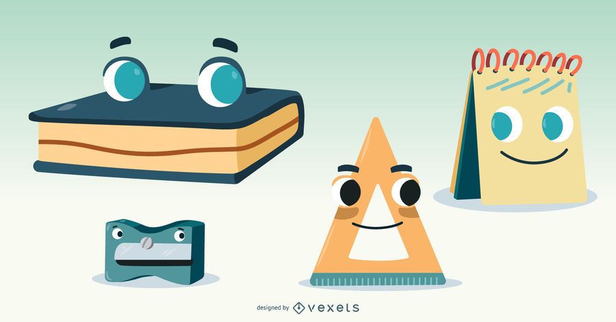 School Materials Vector Set School Materials Vector Set