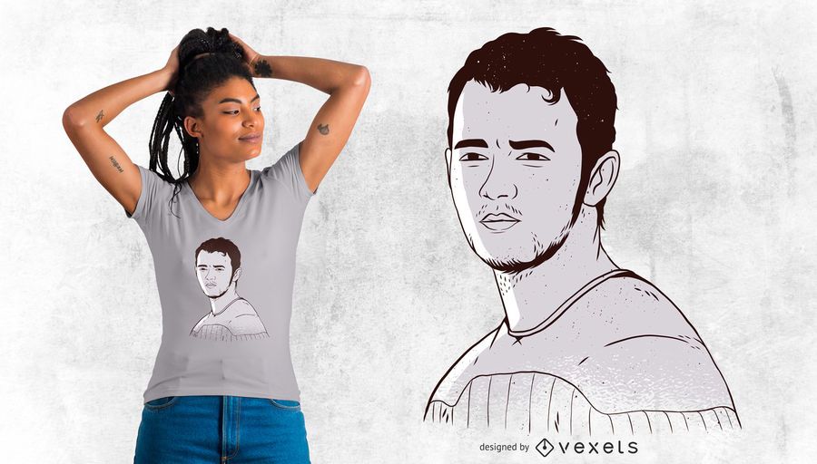 Estilizado Homem T-shirt Design Estilizado Homem T-shirt Design