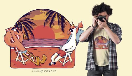Diseño de playeras Unicorn y Playa Flamingo Diseño de playeras Unicorn y Playa Flamingo