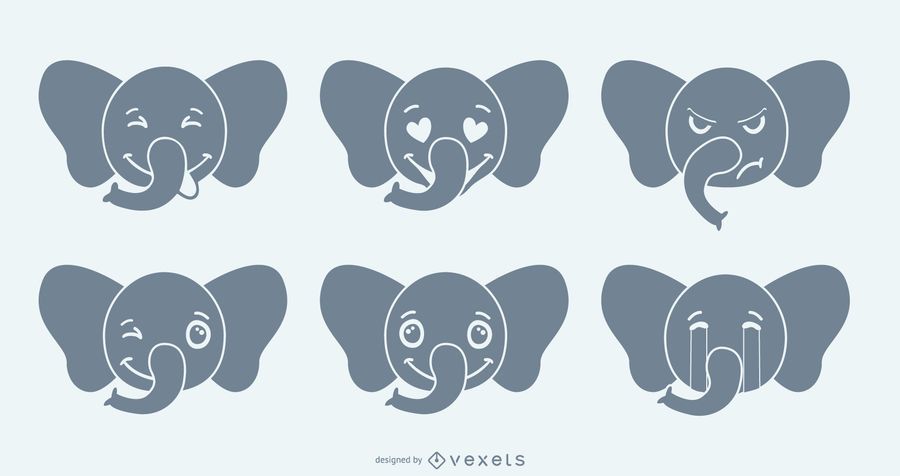 Elephant Emoji Set Elephant Emoji Set