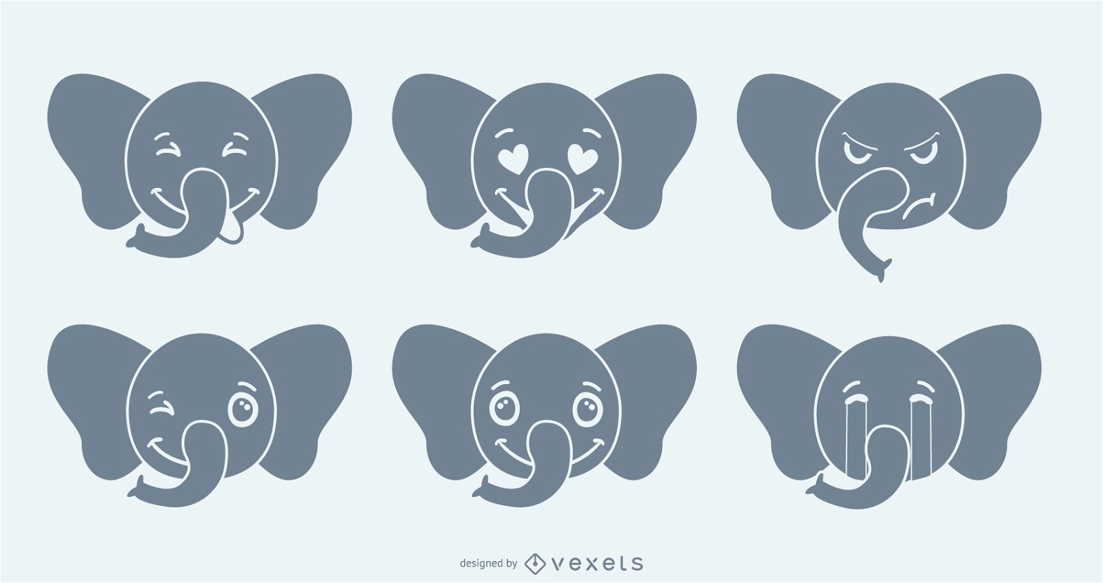 Elefant Emoji Set