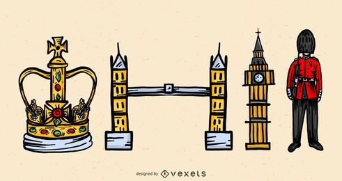 Conjunto de vectores de viajes de Londres Conjunto de vectores de viajes de Londres