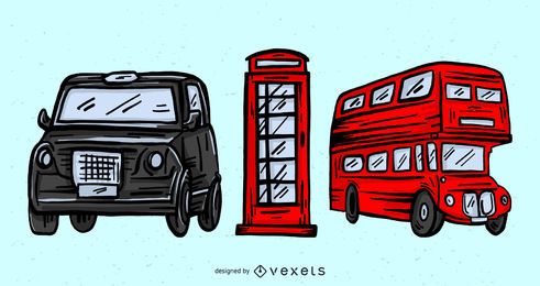 London cultural elements set London cultural elements set