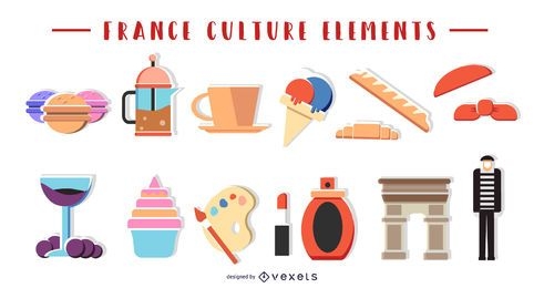 Frankreich Kultur Elemente Sammlung