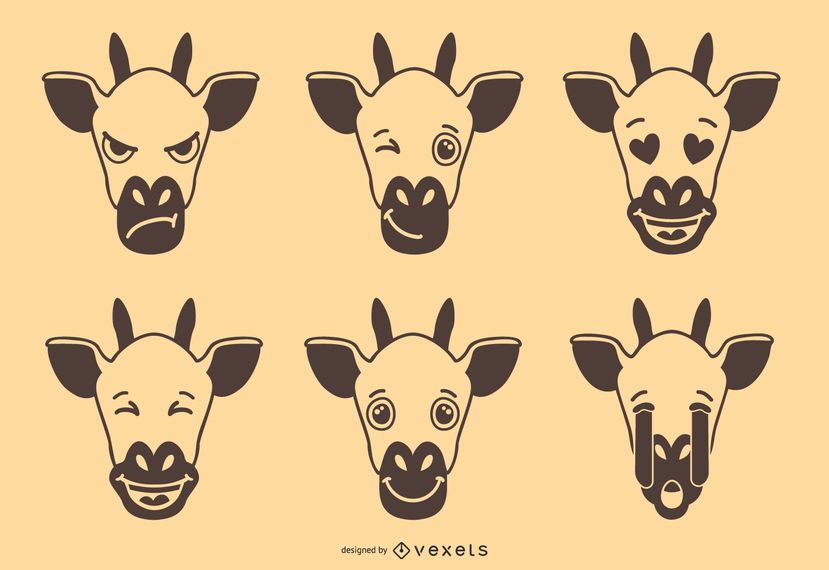 Cute Giraffe Mood Emoji Collection Cute Giraffe Mood Emoji Collection