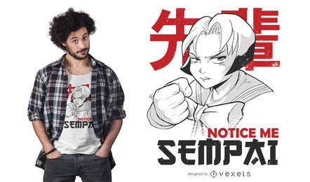 Notarme diseño de camiseta sempai