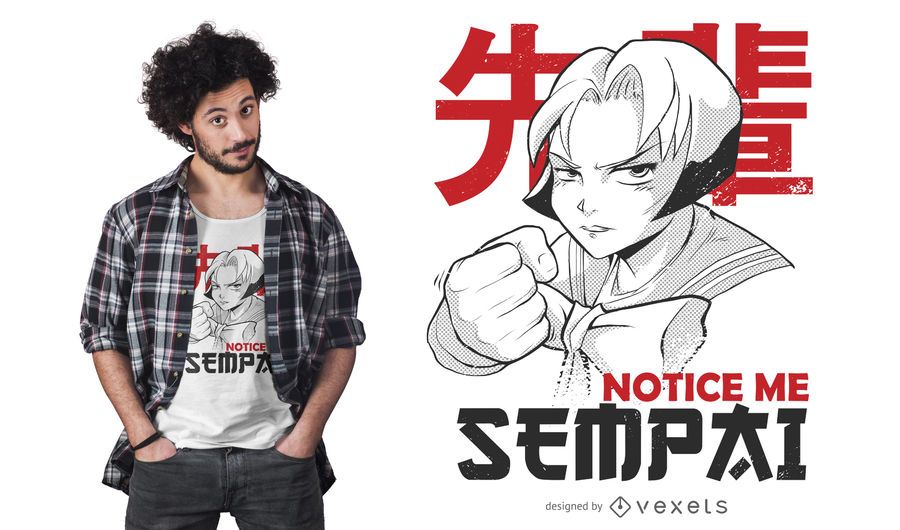 Avísame diseño de camiseta sempai. Avísame diseño de camiseta sempai.