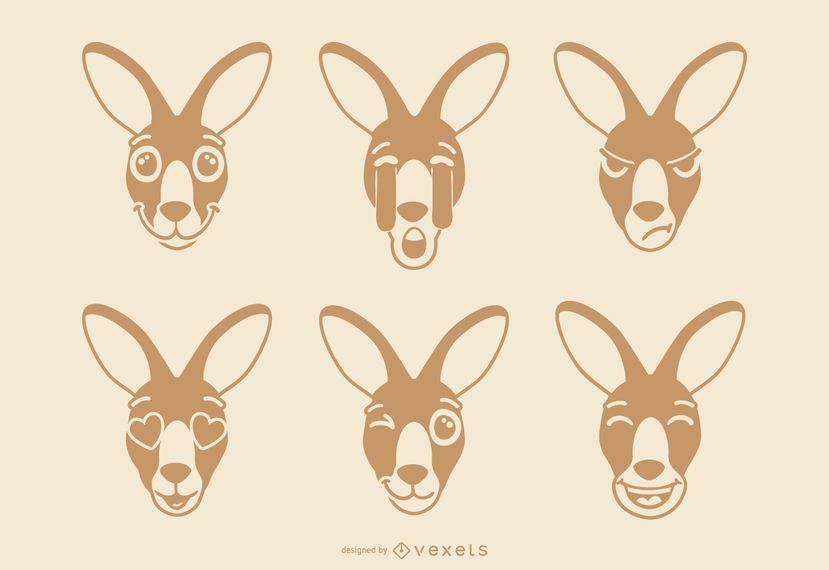 Kangaroo Emoji Set Kangaroo Emoji Set