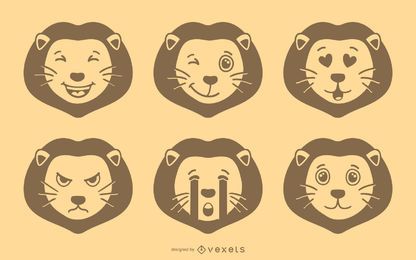 León Emoji Vector Set