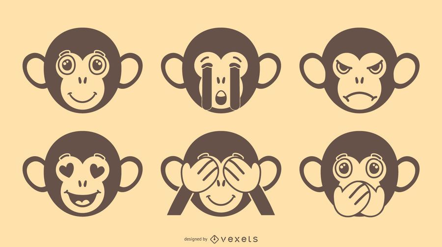 Affe Emoji Vektor festgelegt Affe Emoji Vektor festgelegt