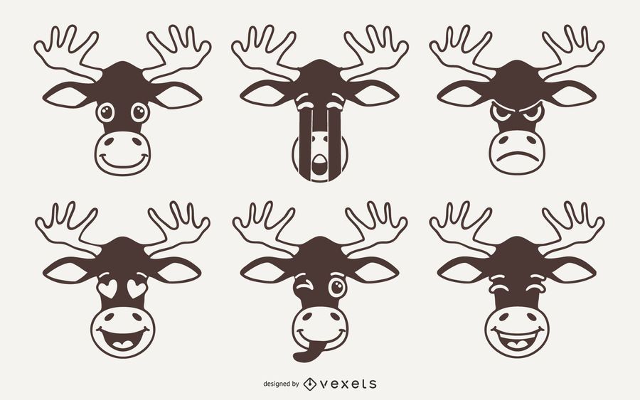 Elch Emoji Vector Set Elch Emoji Vector Set