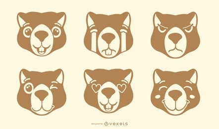 Conjunto de vetores de emoji de lontra