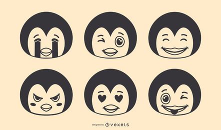 Penguin Emoji Vector Set Penguin Emoji Vector Set