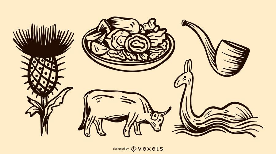 Diseño de trazo de elementos de Escocia Diseño de trazo de elementos de Escocia