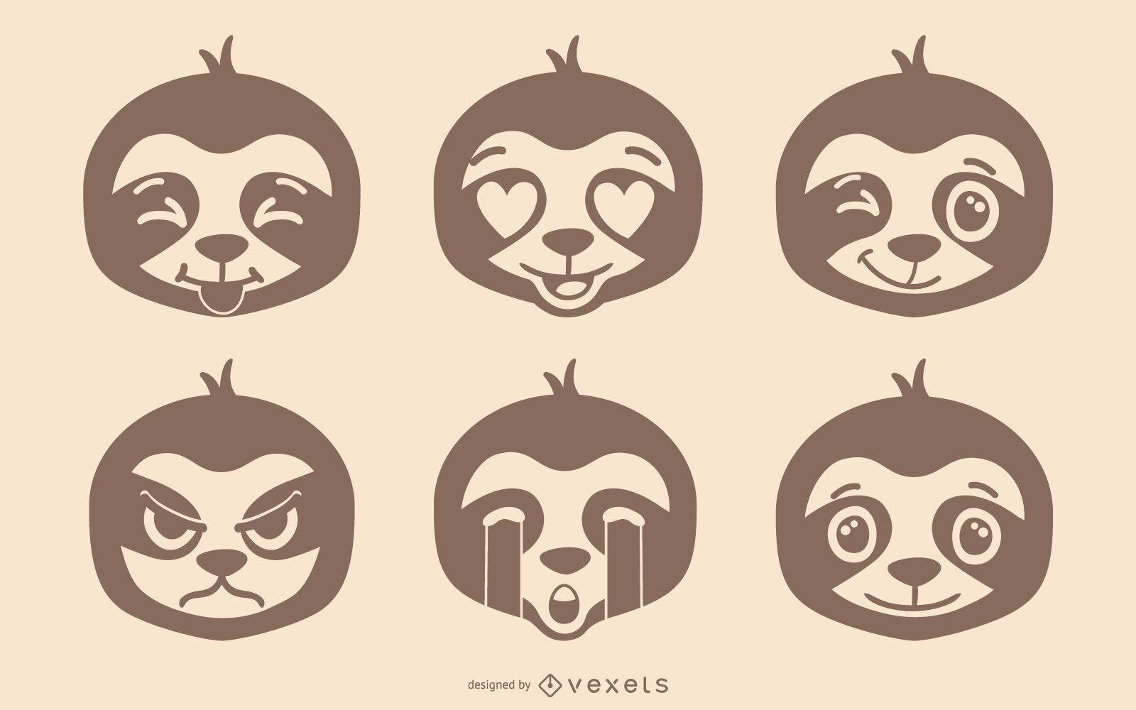 Faultier Emoji Set