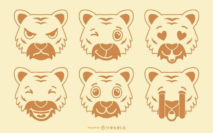 Tiger Emoji Set Tiger Emoji Set