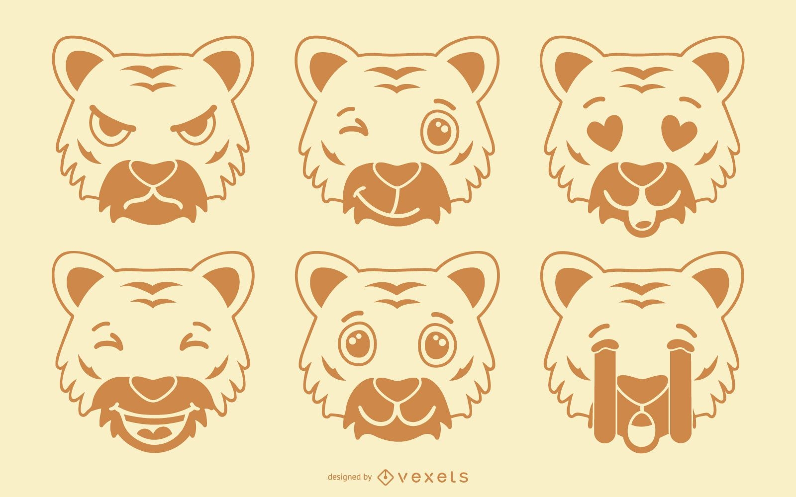 Conjunto Tiger Emoji