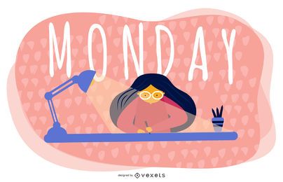 Monday Cartoon Illustration Design Monday Cartoon Illustration Design