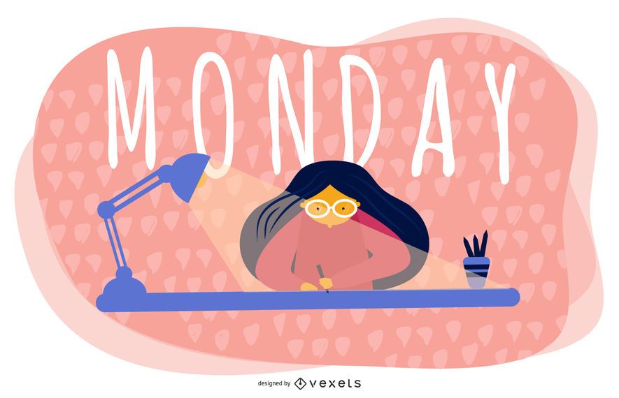 Monday Cartoon Illustration Design Monday Cartoon Illustration Design