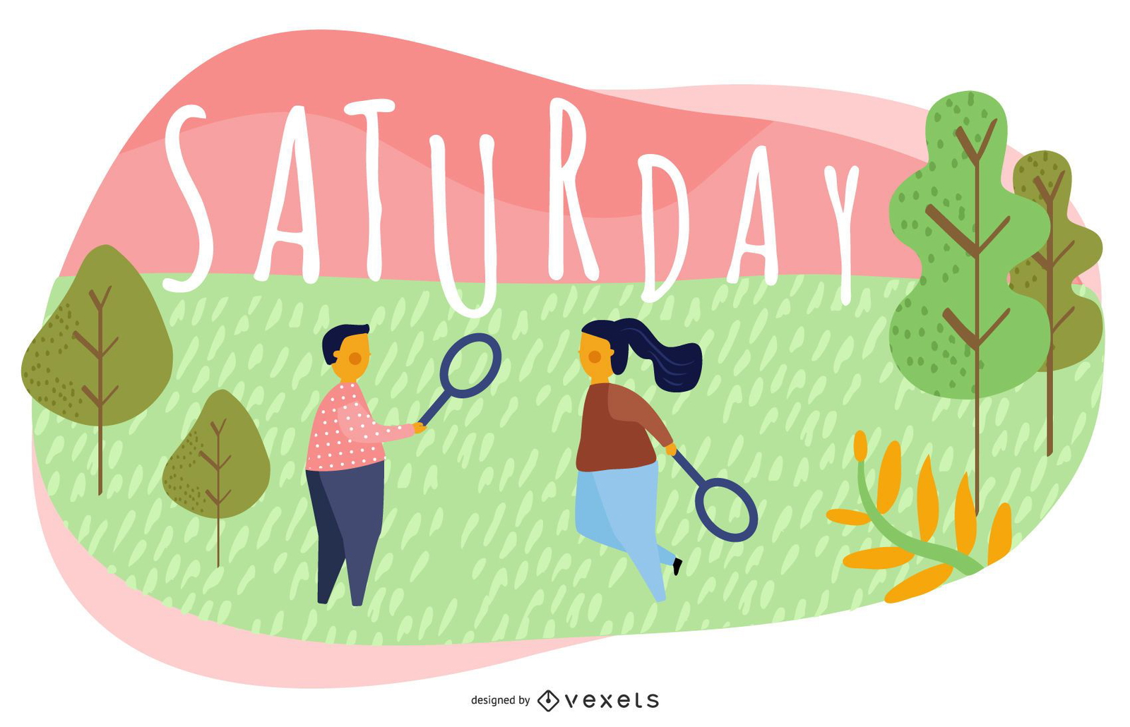 Saturday Cartoon Illustration Design 