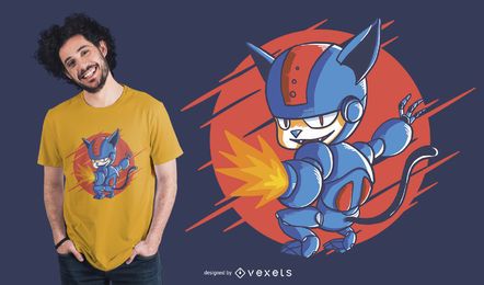 Diseño de camiseta gato Cyborg Diseño de camiseta gato Cyborg