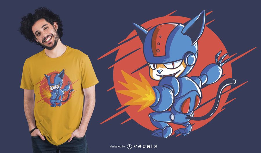 Cyborg cat t-shirt design Cyborg cat t-shirt design
