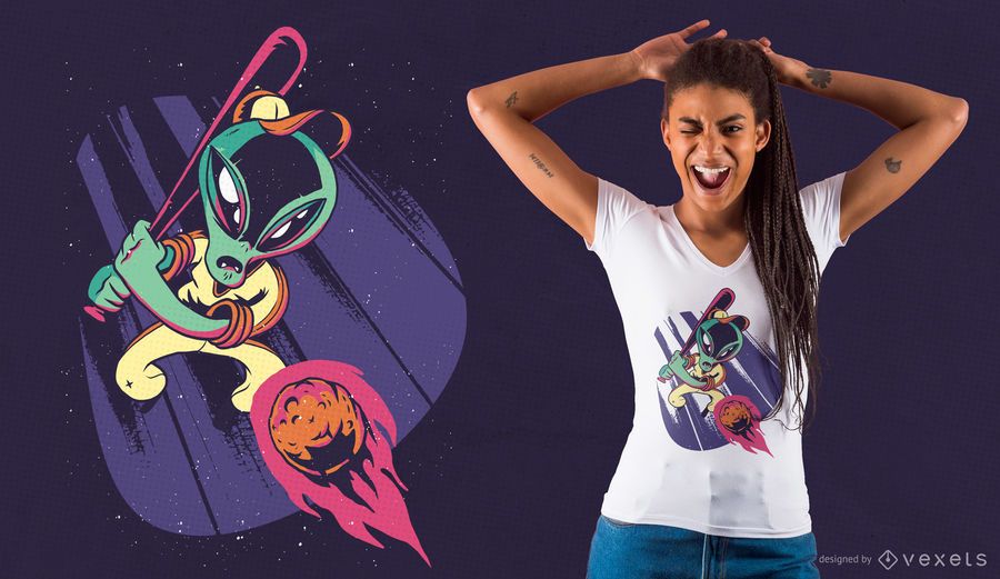 Alien Baseball T-shirt Design Alien Baseball T-shirt Design