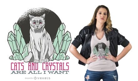 Design de camiseta Crystal Cat