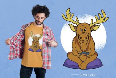 Elch Videospiele T-Shirt Design Elch Videospiele T-Shirt Design