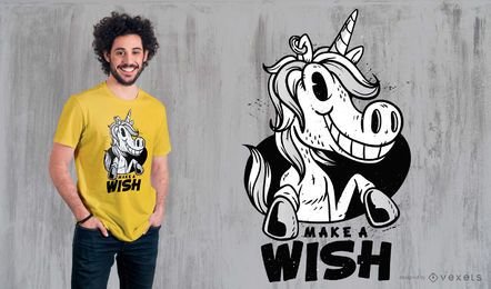 Unicorn Make a Wish T-shirt Design Unicorn Make a Wish T-shirt Design