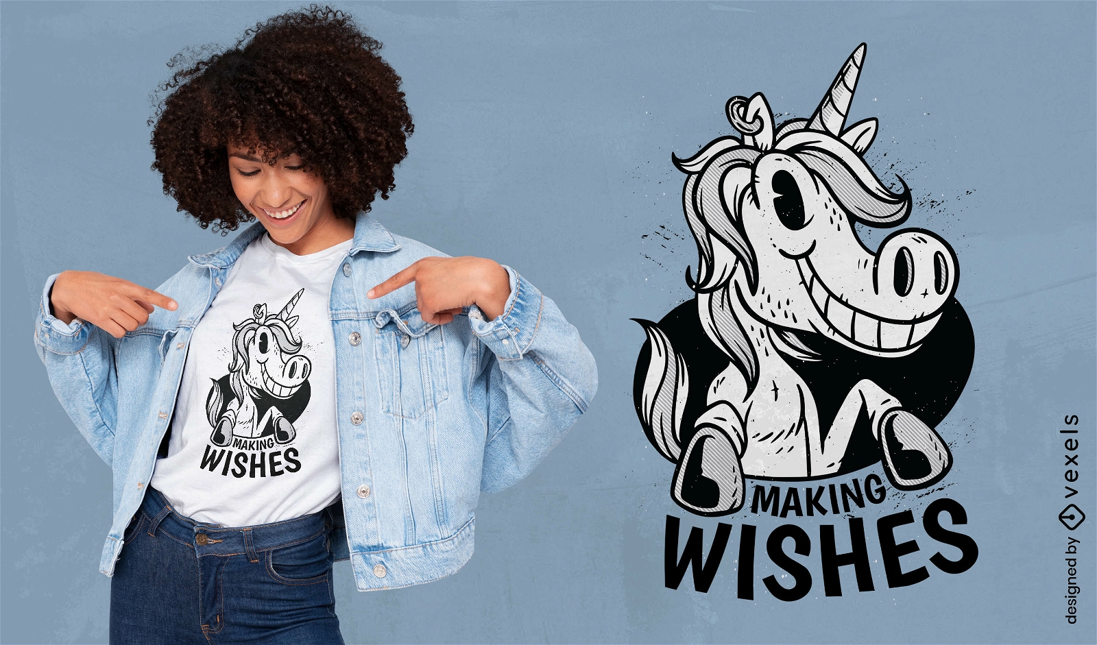 Dise?o de camiseta Unicorn Make a Wish