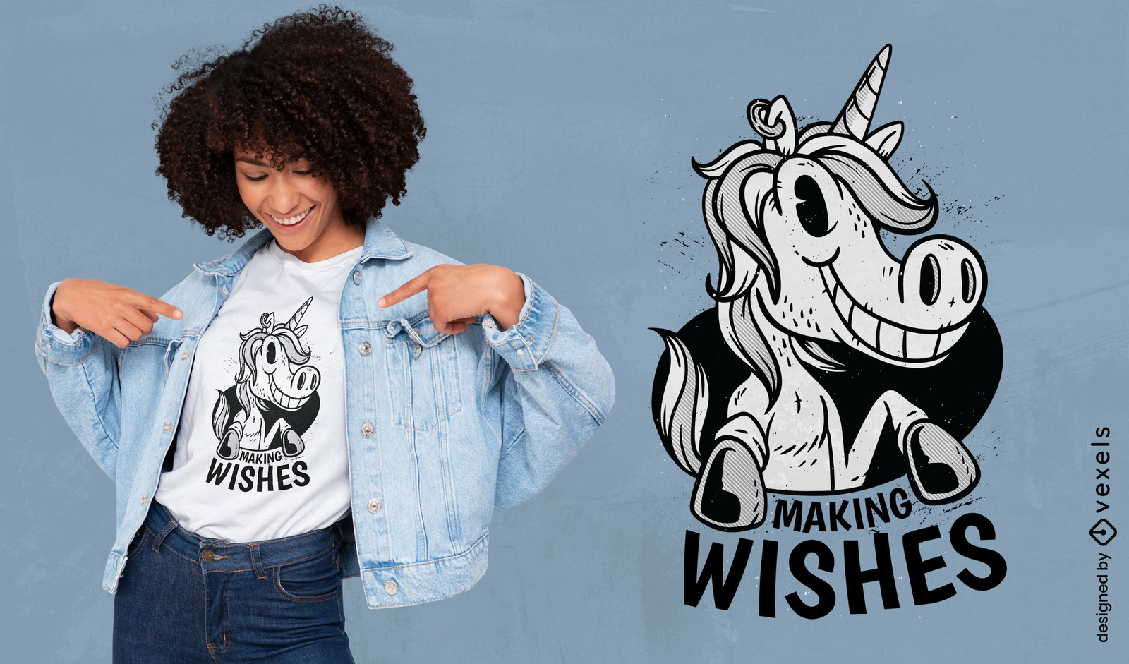 Diseño de camiseta Unicorn Make a Wish