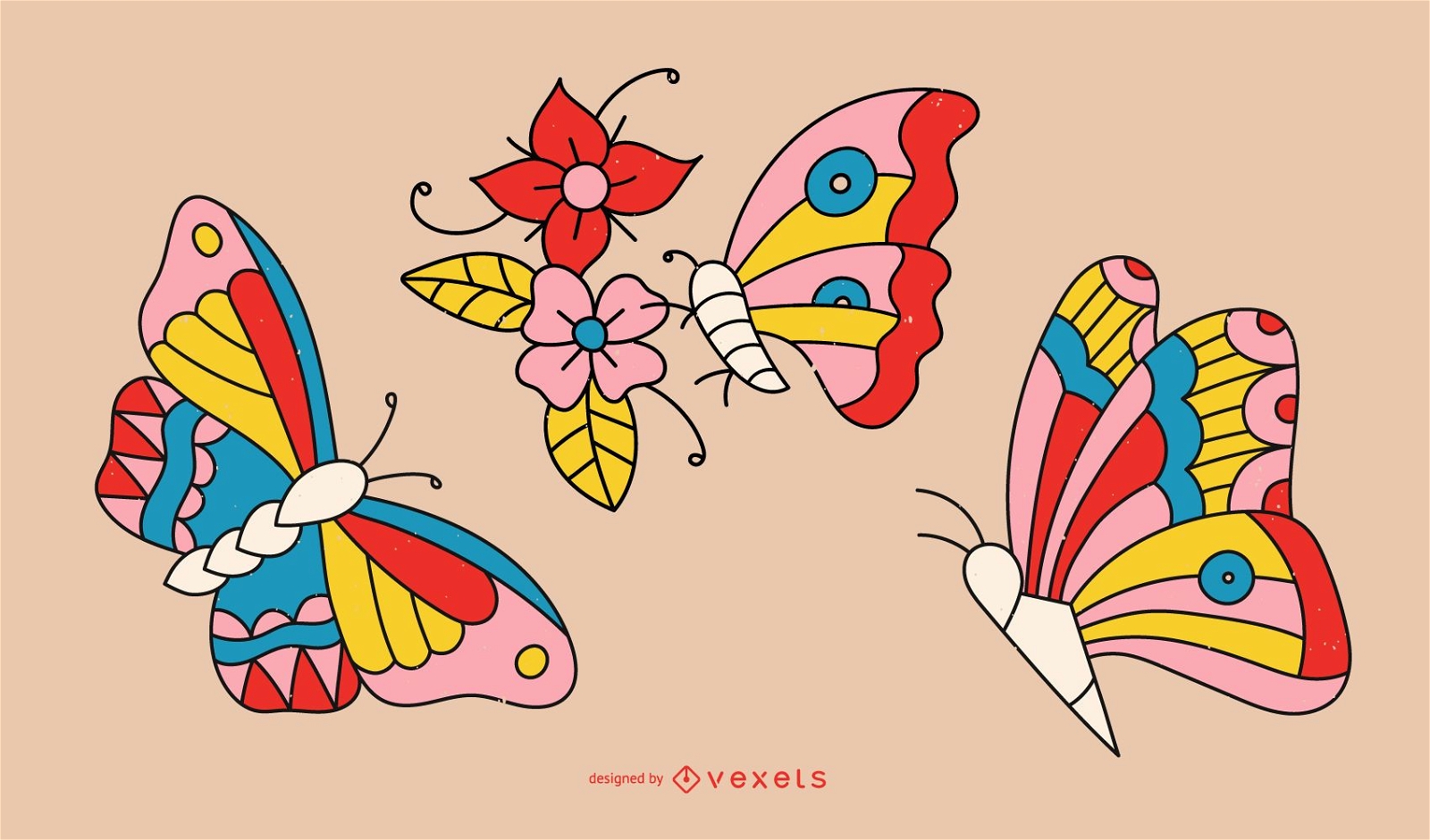 Butterfly Tattoo Line Design 