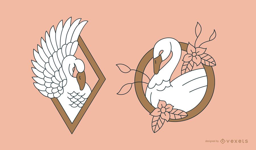 Swan Tattoo Line Design Swan Tattoo Line Design