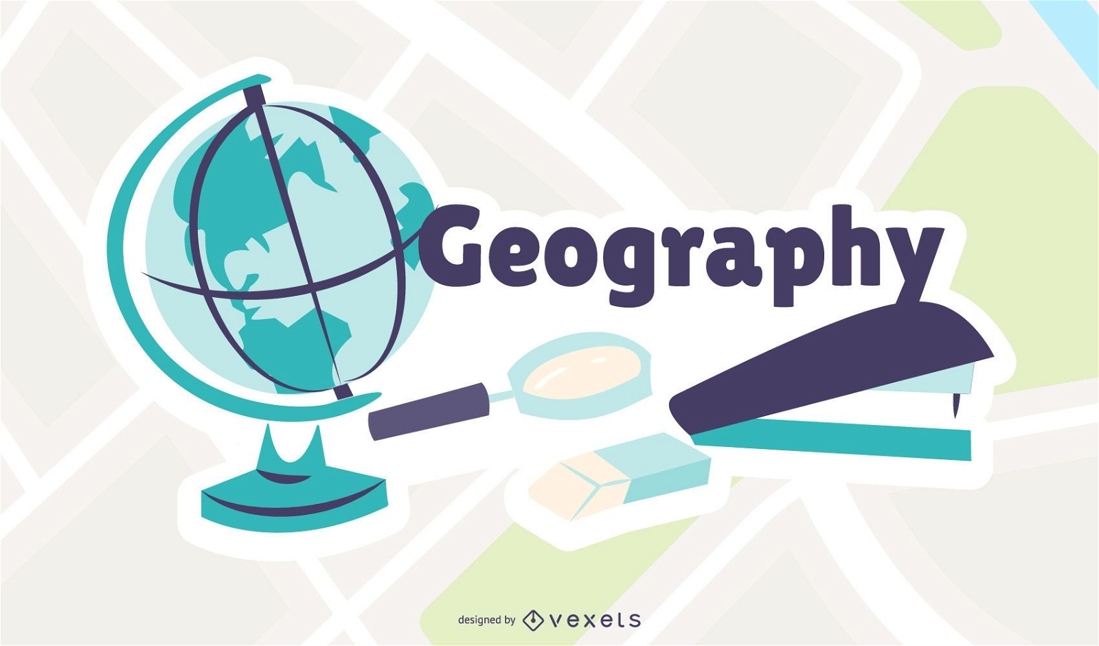 Geographie Cartoon Illustration