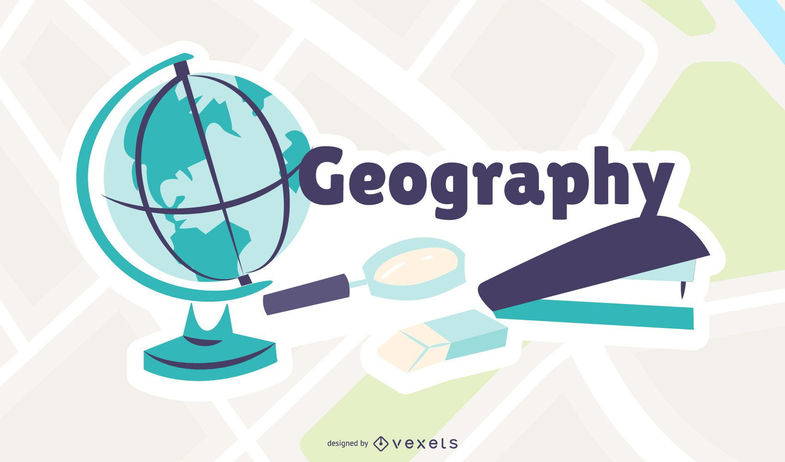 Ilustração de desenho animado de geografia