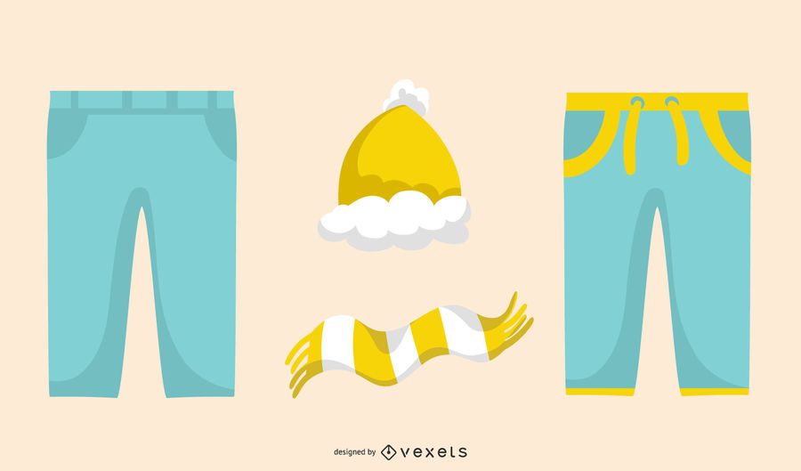 Colorful Clothes Vector Set Colorful Clothes Vector Set