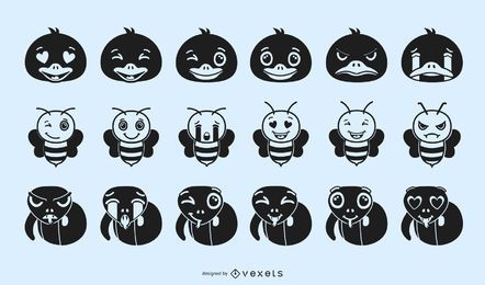 Diseño de silueta de emoji animal