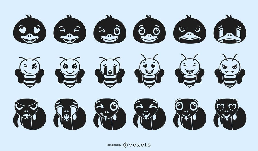 Tier-Emoji-Schattenbild-Design Tier-Emoji-Schattenbild-Design
